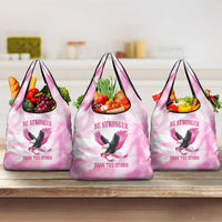 Pink Ribbon American Eagle Grocery Bag Breast Cancer Awareness - Be Stronger Than The Storm