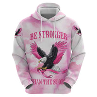 Pink Ribbon American Eagle Hoodie Breast Cancer Awareness - Be Stronger Than The Storm
