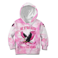 Pink Ribbon American Eagle Kid Hoodie Breast Cancer Awareness - Be Stronger Than The Storm