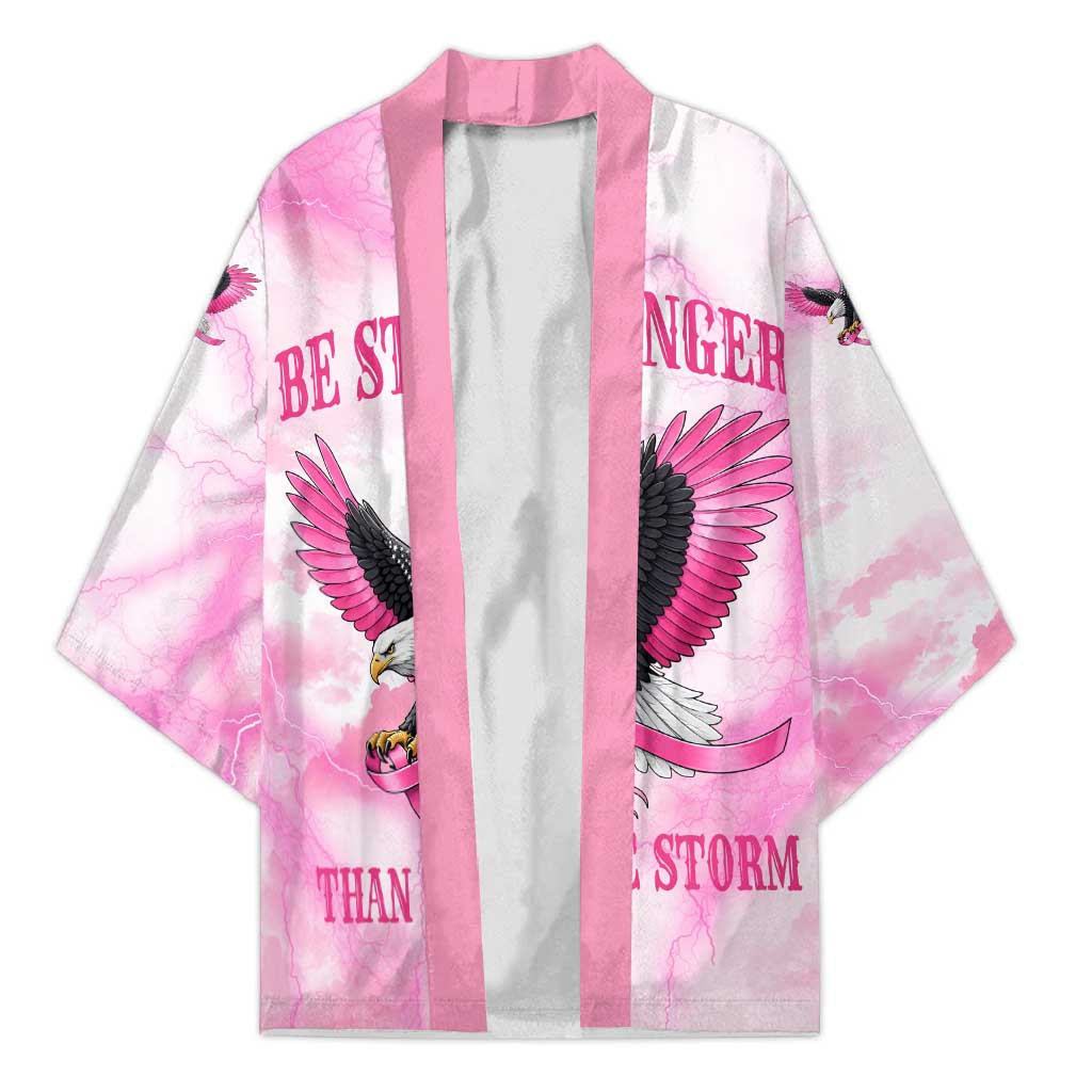 Pink Ribbon American Eagle Kimono Breast Cancer Awareness - Be Stronger Than The Storm
