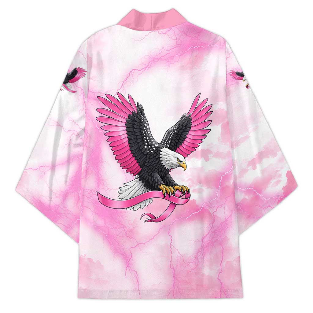 Pink Ribbon American Eagle Kimono Breast Cancer Awareness - Be Stronger Than The Storm