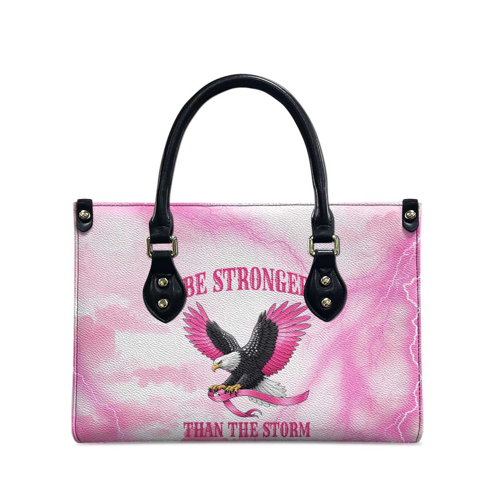Pink Ribbon American Eagle Leather Bag Breast Cancer Awareness - Be Stronger Than The Storm
