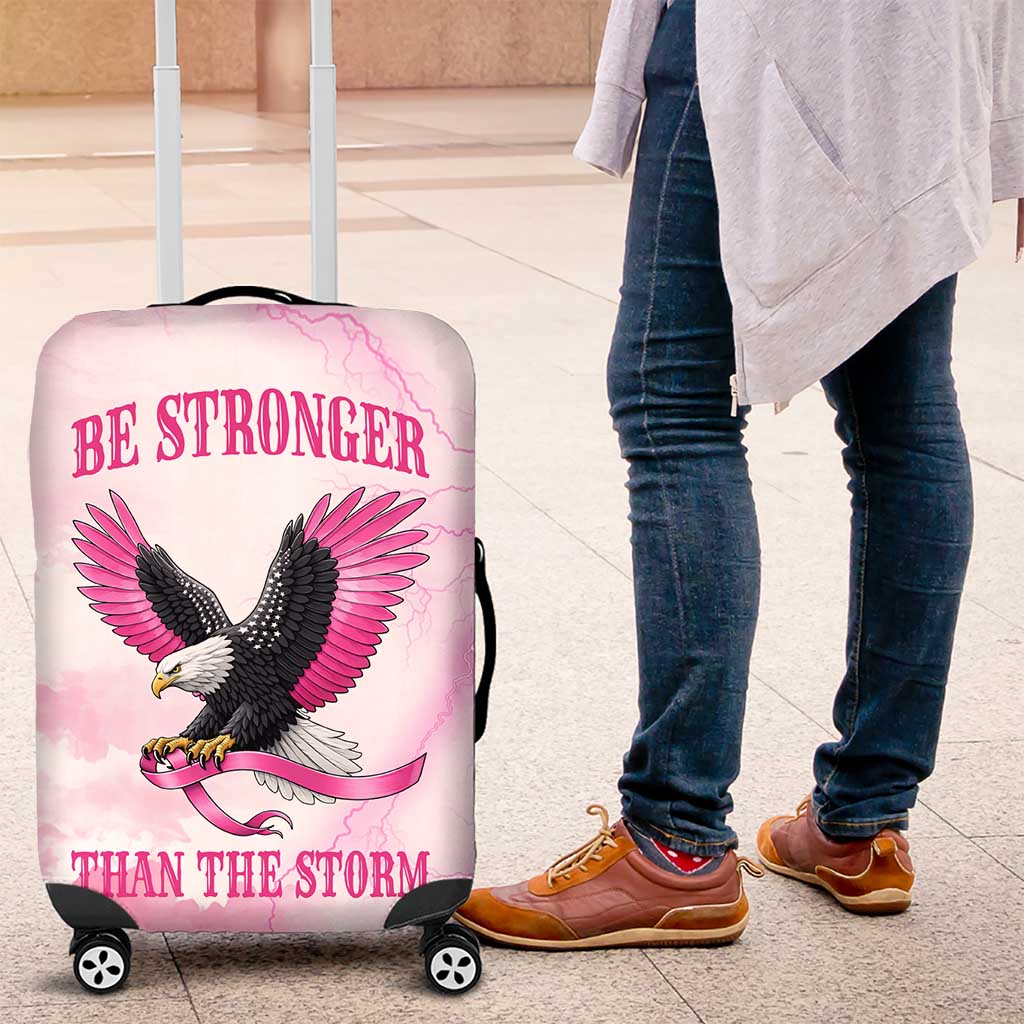 Pink Ribbon American Eagle Luggage Cover Breast Cancer Awareness - Be Stronger Than The Storm