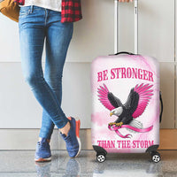 Pink Ribbon American Eagle Luggage Cover Breast Cancer Awareness - Be Stronger Than The Storm