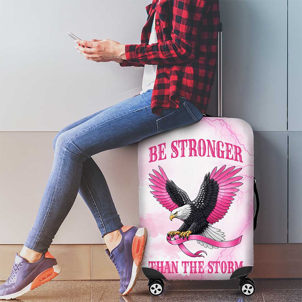 Pink Ribbon American Eagle Luggage Cover Breast Cancer Awareness - Be Stronger Than The Storm