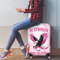 Pink Ribbon American Eagle Luggage Cover Breast Cancer Awareness - Be Stronger Than The Storm