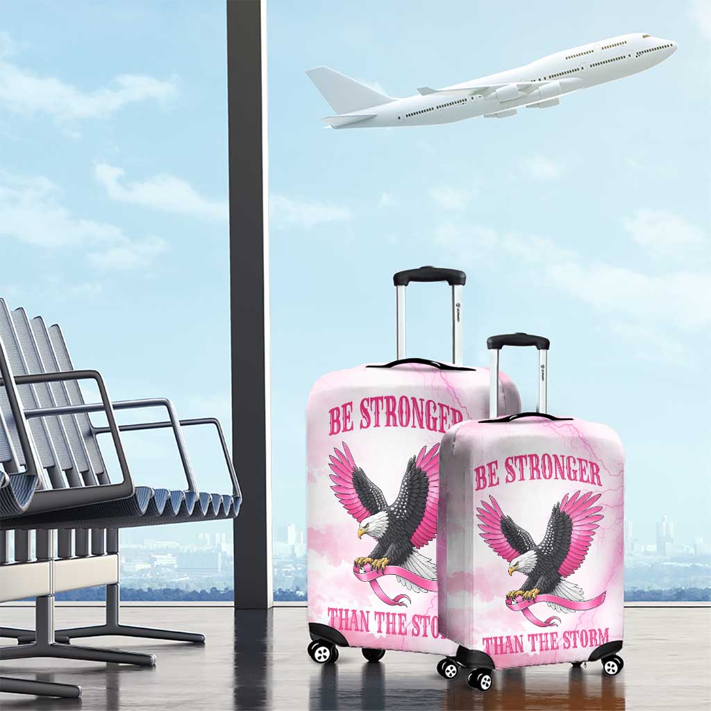 Pink Ribbon American Eagle Luggage Cover Breast Cancer Awareness - Be Stronger Than The Storm