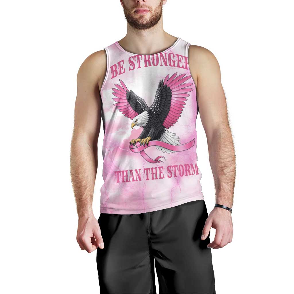 Pink Ribbon American Eagle Men Tank Top Breast Cancer Awareness - Be Stronger Than The Storm