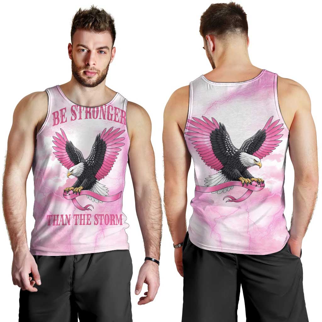 Pink Ribbon American Eagle Men Tank Top Breast Cancer Awareness - Be Stronger Than The Storm