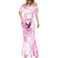 Pink Ribbon American Eagle Mermaid Dress Breast Cancer Awareness - Be Stronger Than The Storm