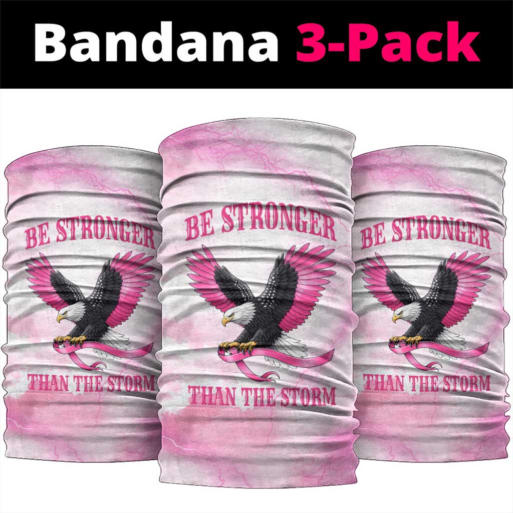 Pink Ribbon American Eagle Neck Gaiter Breast Cancer Awareness - Be Stronger Than The Storm