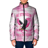 Pink Ribbon American Eagle Padded Jacket Breast Cancer Awareness - Be Stronger Than The Storm