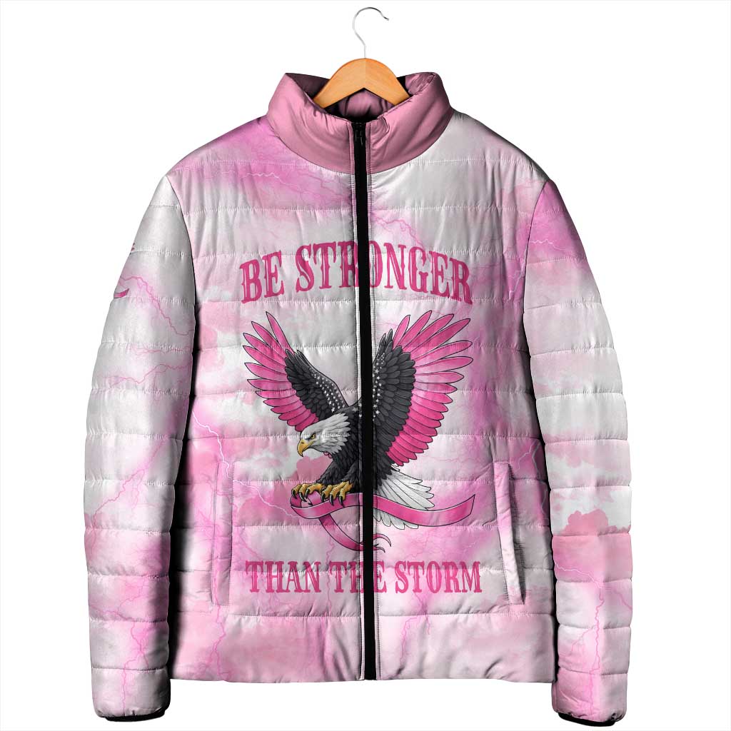Pink Ribbon American Eagle Padded Jacket Breast Cancer Awareness - Be Stronger Than The Storm