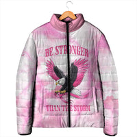 Pink Ribbon American Eagle Padded Jacket Breast Cancer Awareness - Be Stronger Than The Storm