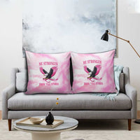 Pink Ribbon American Eagle Pillow Cover Breast Cancer Awareness - Be Stronger Than The Storm