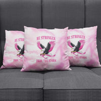 Pink Ribbon American Eagle Pillow Cover Breast Cancer Awareness - Be Stronger Than The Storm