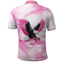 Pink Ribbon American Eagle Polo Shirt Breast Cancer Awareness - Be Stronger Than The Storm
