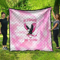 Pink Ribbon American Eagle Quilt Breast Cancer Awareness - Be Stronger Than The Storm