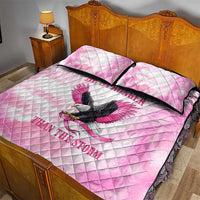 Pink Ribbon American Eagle Quilt Bed Set Breast Cancer Awareness - Be Stronger Than The Storm