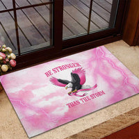 Pink Ribbon American Eagle Rubber Doormat Breast Cancer Awareness - Be Stronger Than The Storm