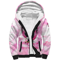 Pink Ribbon American Eagle Sherpa Hoodie Breast Cancer Awareness - Be Stronger Than The Storm