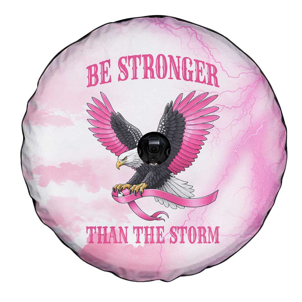 Pink Ribbon American Eagle Spare Tire Cover Breast Cancer Awareness - Be Stronger Than The Storm