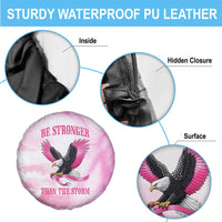 Pink Ribbon American Eagle Spare Tire Cover Breast Cancer Awareness - Be Stronger Than The Storm
