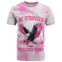 Pink Ribbon American Eagle T Shirt Breast Cancer Awareness - Be Stronger Than The Storm