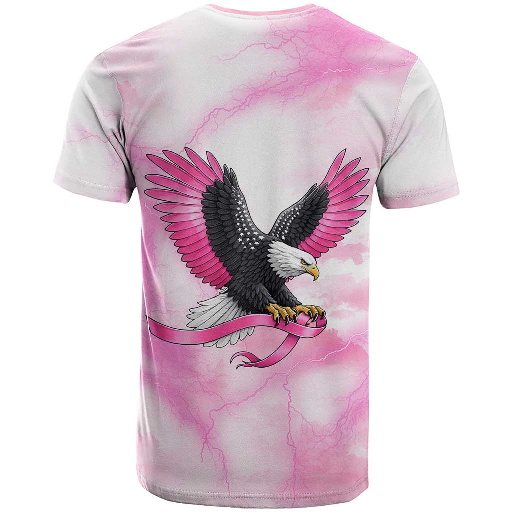 Pink Ribbon American Eagle T Shirt Breast Cancer Awareness - Be Stronger Than The Storm