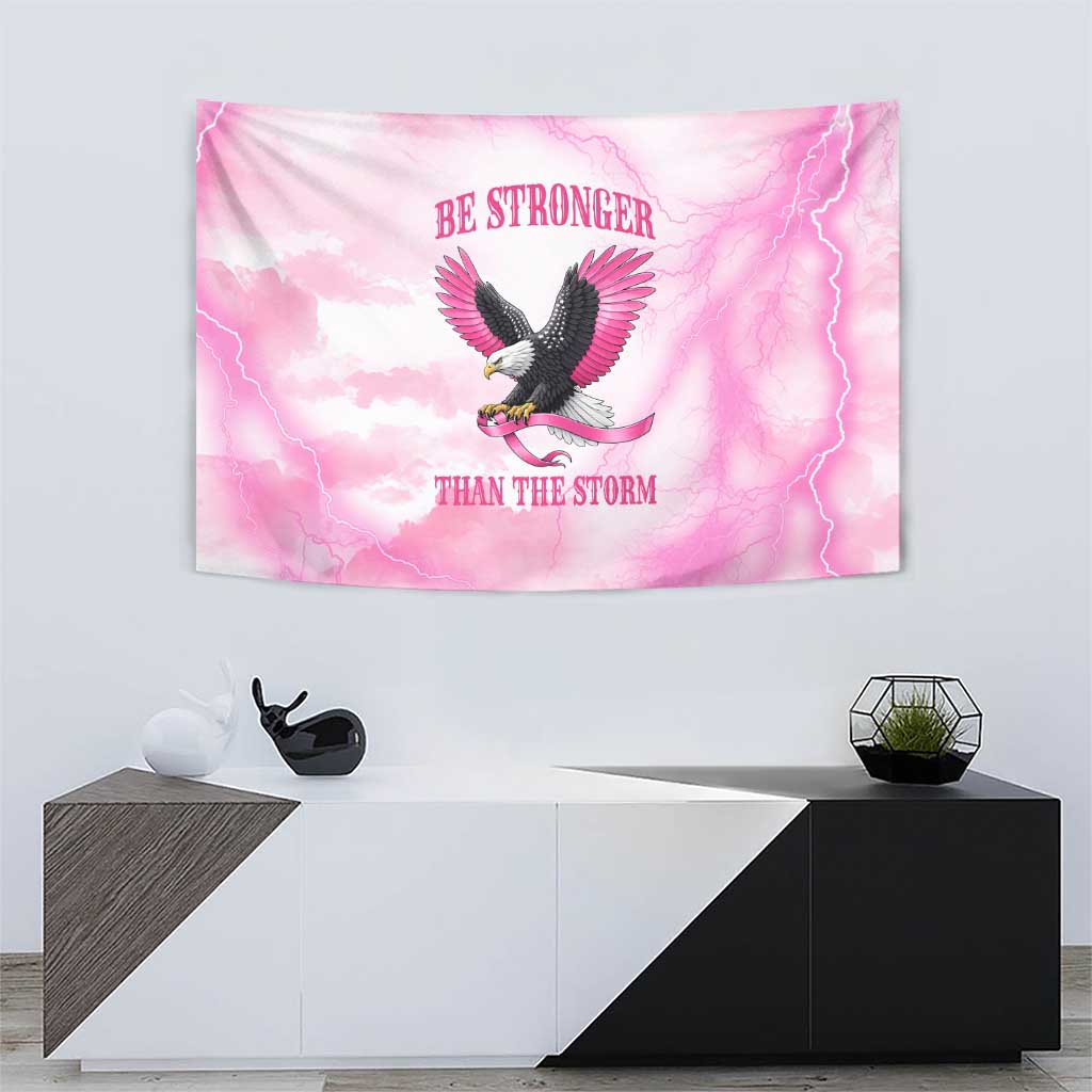Pink Ribbon American Eagle Tapestry Breast Cancer Awareness - Be Stronger Than The Storm