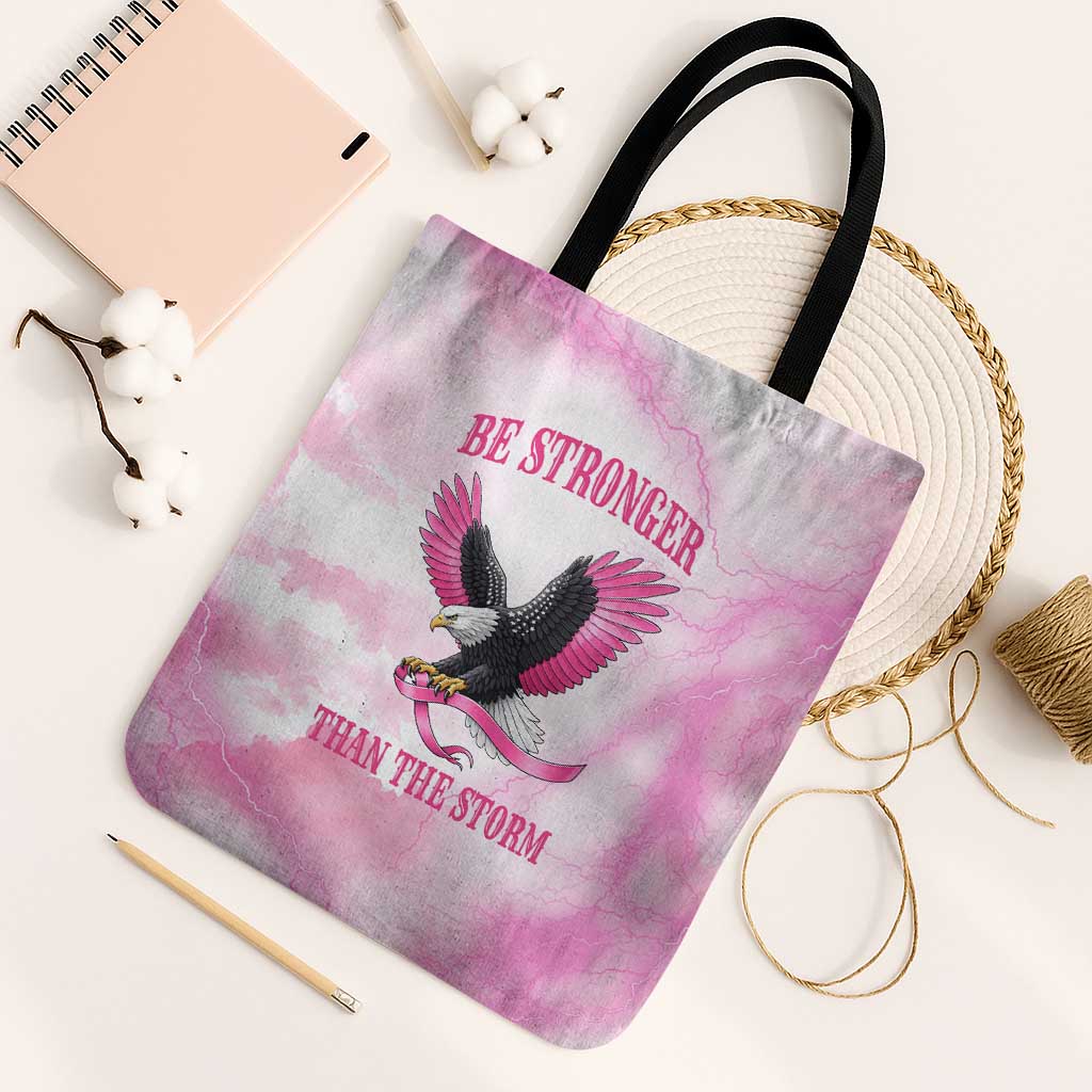 Pink Ribbon American Eagle Tote Bag Breast Cancer Awareness - Be Stronger Than The Storm