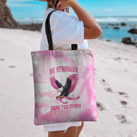 Pink Ribbon American Eagle Tote Bag Breast Cancer Awareness - Be Stronger Than The Storm