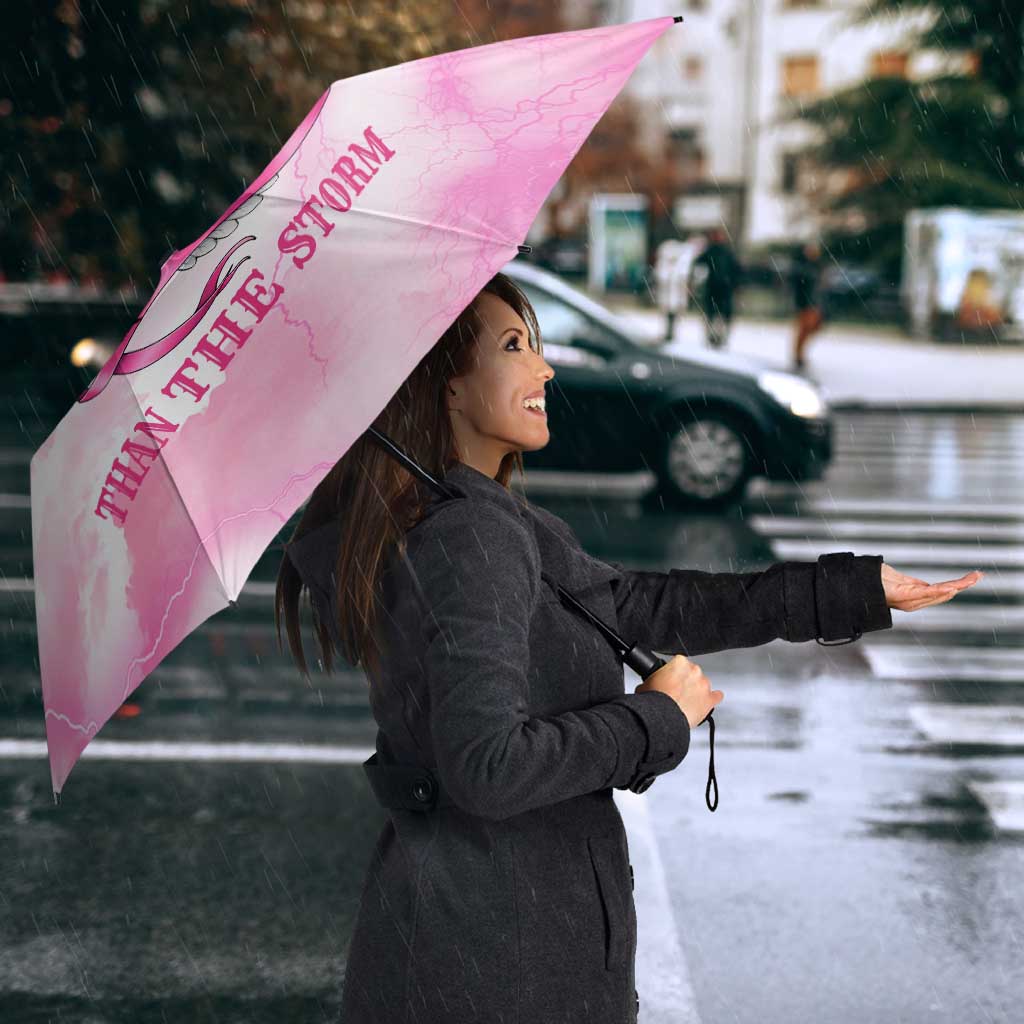 Pink Ribbon American Eagle Umbrella Breast Cancer Awareness - Be Stronger Than The Storm