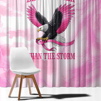Pink Ribbon American Eagle Window Curtain Breast Cancer Awareness - Be Stronger Than The Storm