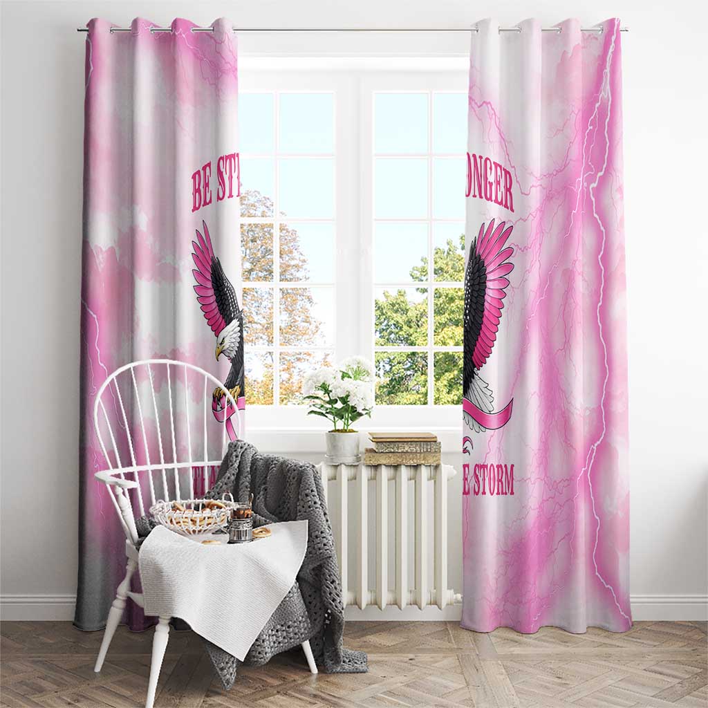 Pink Ribbon American Eagle Window Curtain Breast Cancer Awareness - Be Stronger Than The Storm