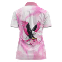 Pink Ribbon American Eagle Women Polo Shirt Breast Cancer Awareness - Be Stronger Than The Storm