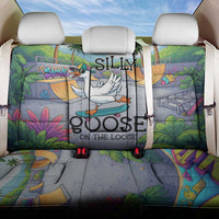 Funny Silly Goose on The Loose Back Car Seat Cover with Skateboard and Palm Trees
