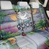 Funny Silly Goose on The Loose Back Car Seat Cover with Skateboard and Palm Trees