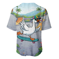 Funny Silly Goose on The Loose Baseball Jersey with Skateboard and Palm Trees