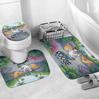 Funny Silly Goose on The Loose Bathroom Set with Skateboard and Palm Trees