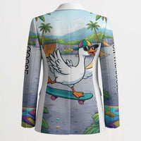Funny Silly Goose on The Loose Blazer with Skateboard and Palm Trees