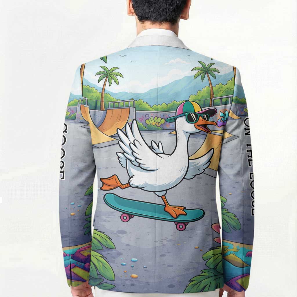 Funny Silly Goose on The Loose Blazer with Skateboard and Palm Trees
