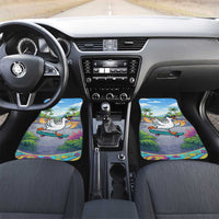 Funny Silly Goose on The Loose Car Mats with Skateboard and Palm Trees