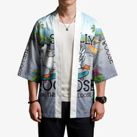 Funny Silly Goose on The Loose Kimono with Skateboard and Palm Trees