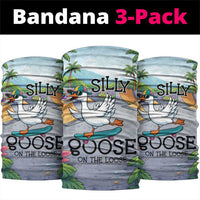 Funny Silly Goose on The Loose Neck Gaiter with Skateboard and Palm Trees