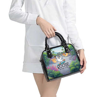 Funny Silly Goose on The Loose Shoulder Handbag with Skateboard and Palm Trees