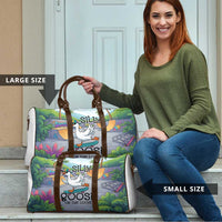 Funny Silly Goose on The Loose Travel Bag with Skateboard and Palm Trees