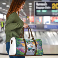 Funny Silly Goose on The Loose Travel Bag with Skateboard and Palm Trees