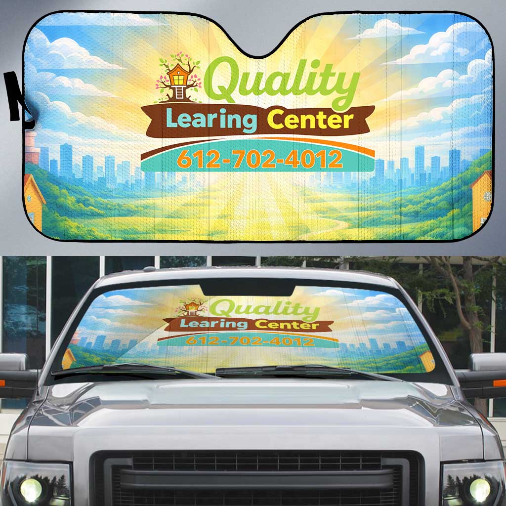 Quality Learning Center Auto Sun Shade Funny Day Care Bright and Playful Branded