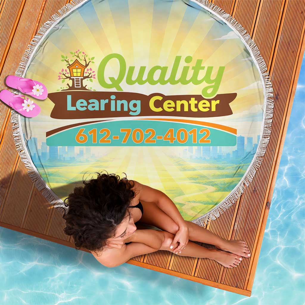 Quality Learning Center Beach Blanket Funny Day Care Bright and Playful Branded